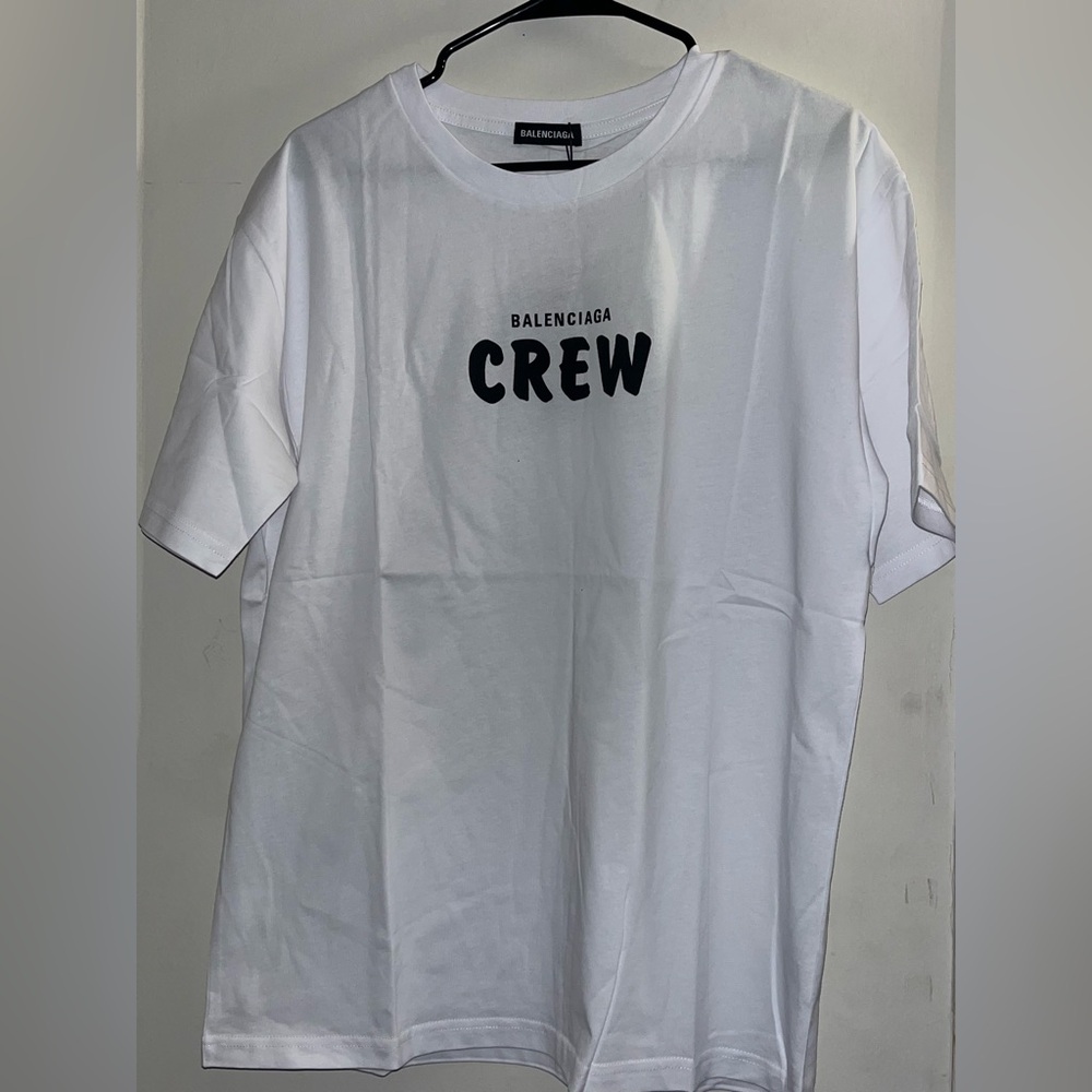Balenciaga White Crew Graphic Tee